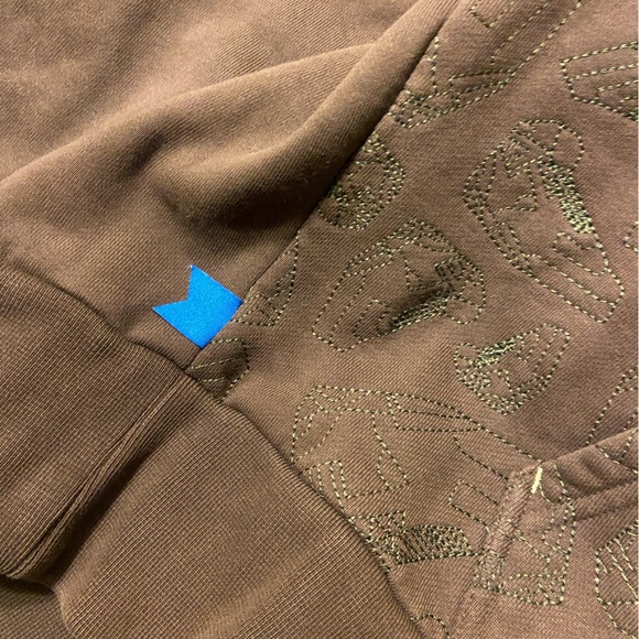 Nike early 2000’s brown hoodie with shoe stitching throughout XXL - Picture 11 of 14